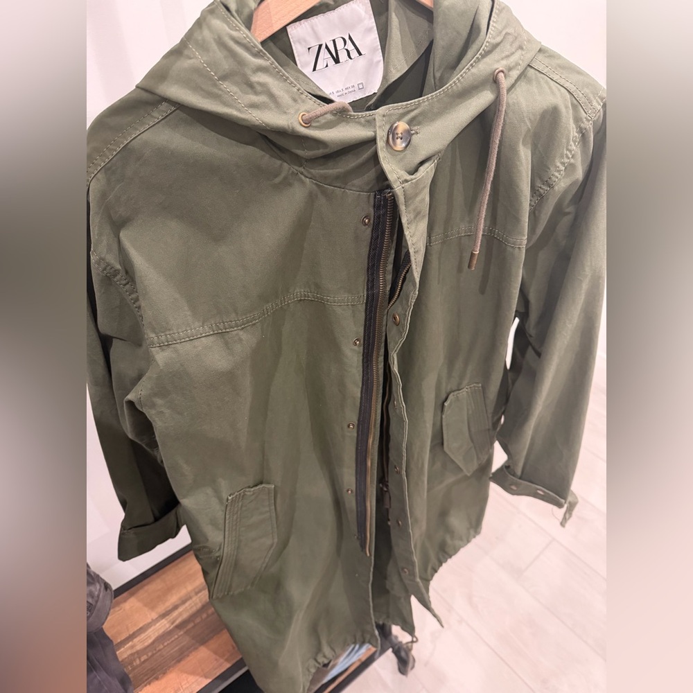ZARA Men's Long Hooded Coat